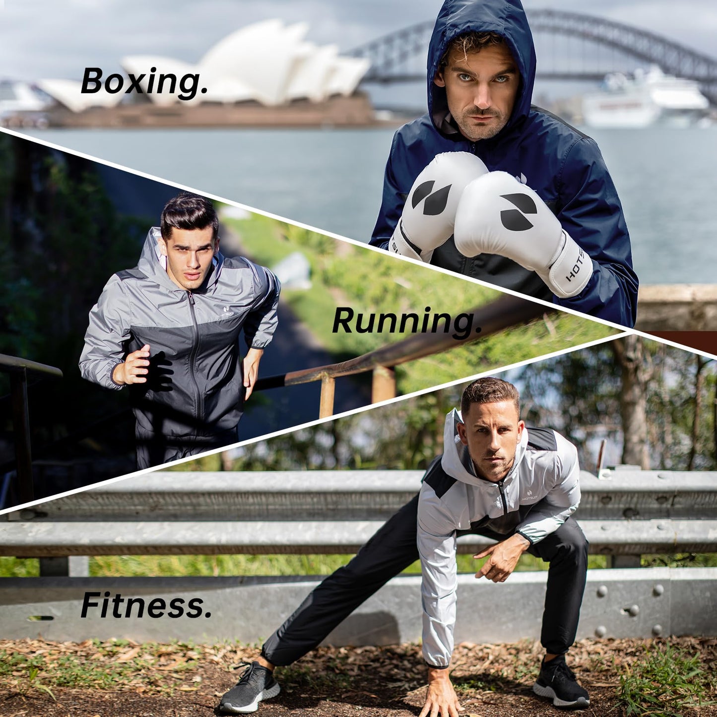 HOTSUIT Sauna Suit for Men Weight Loss Sweat Suits Gym Workout Exercise Sauna Jacket Pant Full Body, Gray, XL