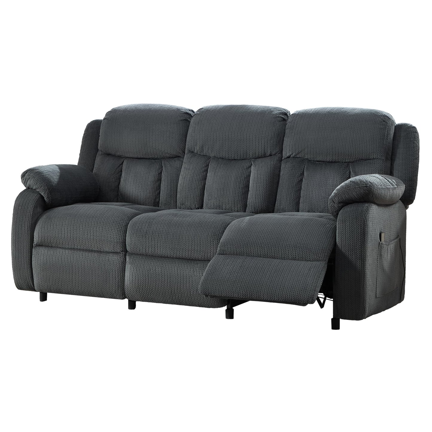 Jocisland Reclining Couch, Power Reclining Sofa with Dual Wingback, 3 Seater Recliner Sofa, Recliner Couches for Living Room(Dark Gray)