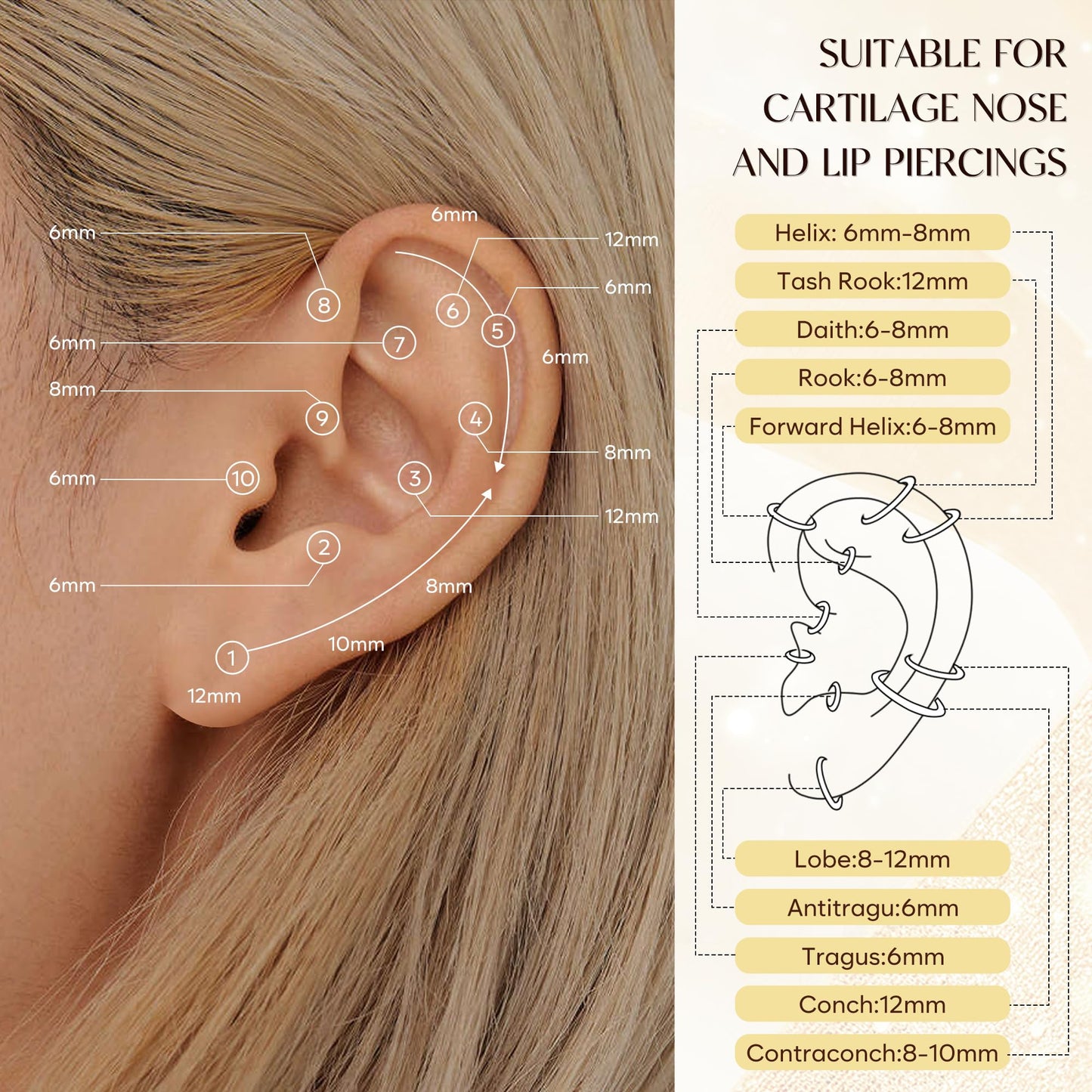 Gold Earrings Set for Women Men Trendy Simple Thin Small Cute Huggie Hoop Earring Stacks Hypollagenic Cartilage Earrings for Multiple Piercing Lightweight Mini Dainty Clip On Jewelry Gifts
