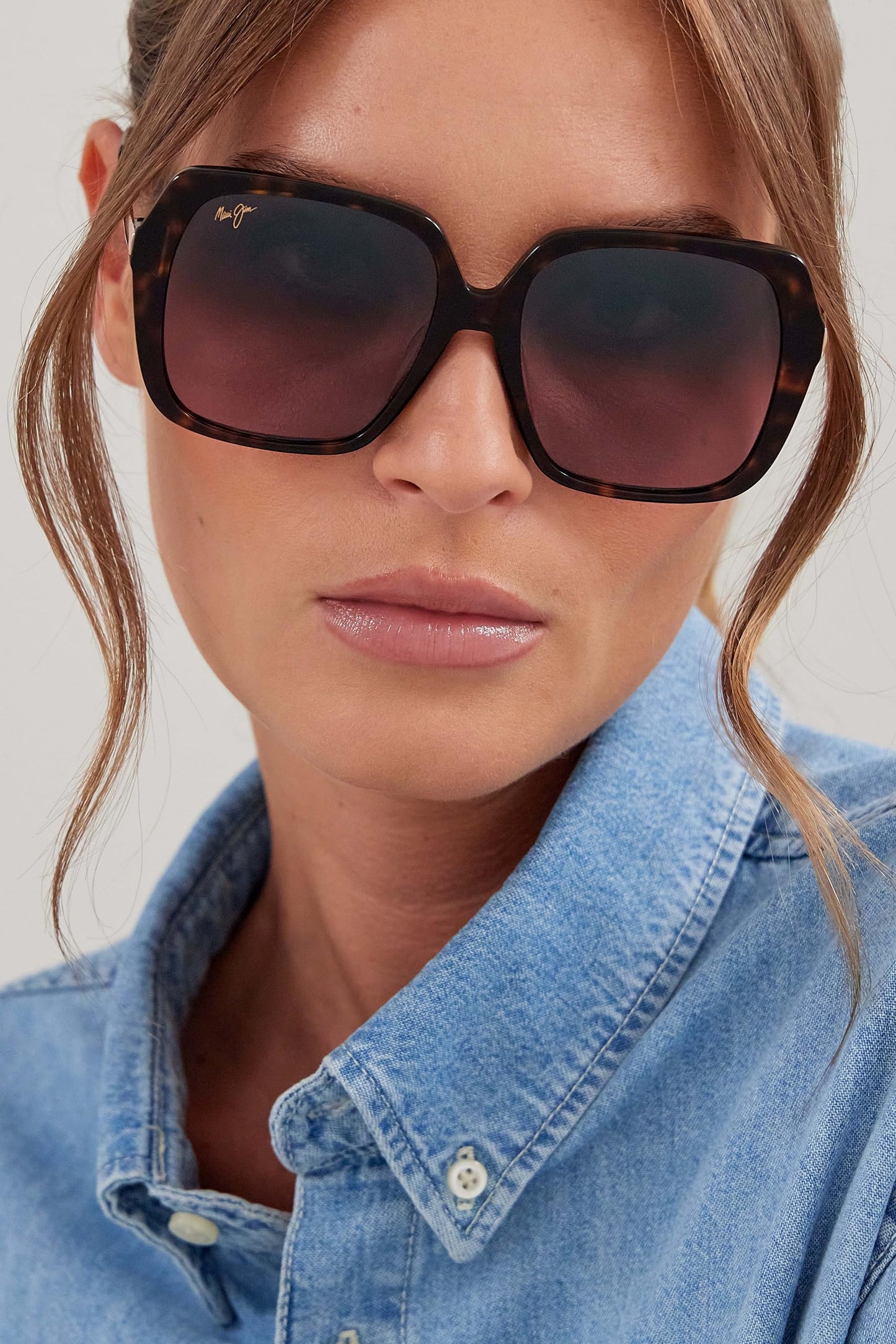 Maui Jim Women's Poolside Polarized Fashion Sunglasses, Tortoise/Maui Rose®, Medium