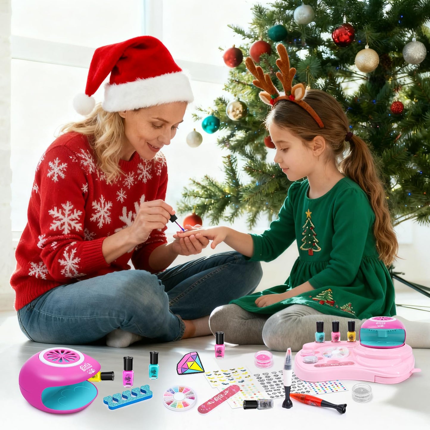 Combaybe Kids Nail Polish Set for Girls - Girl Toys 8-10 - Nail Art Kit for Kids Ages 7-12, Non toxic Nail Polish Kids Nail Kit Girl Stuff for Spa Manicures, Idea Birthday Gift for Girls 8 9 10 12