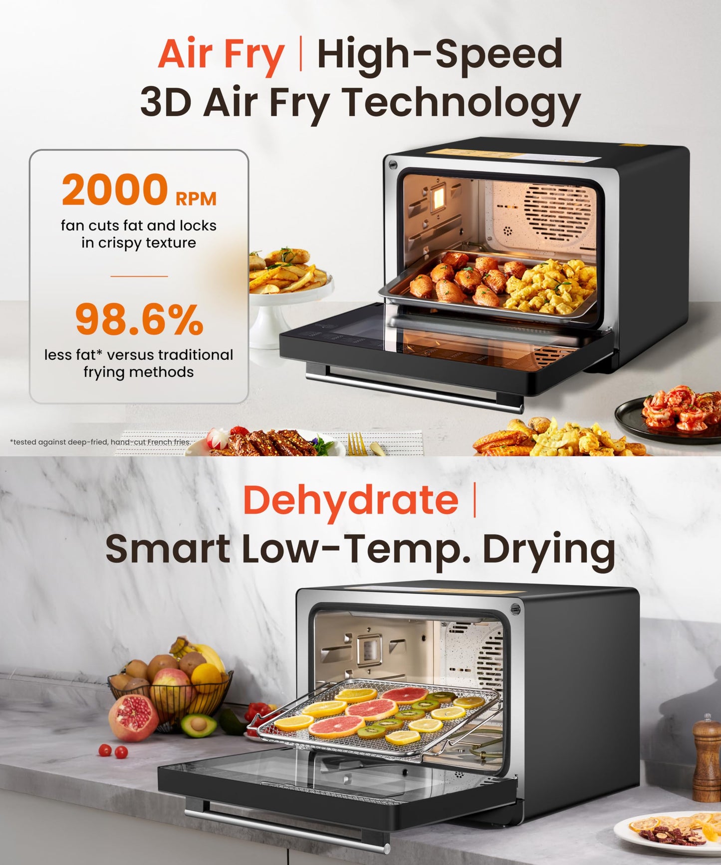 FOTILE HYZK32-E3-B ChefCubii 1.1 cu. ft. 4-in-1 Combi-Steam Oven with Steam-Bake, Air Fry, Convection, Dehydrator Functions, and 50 Preset Menus, Black