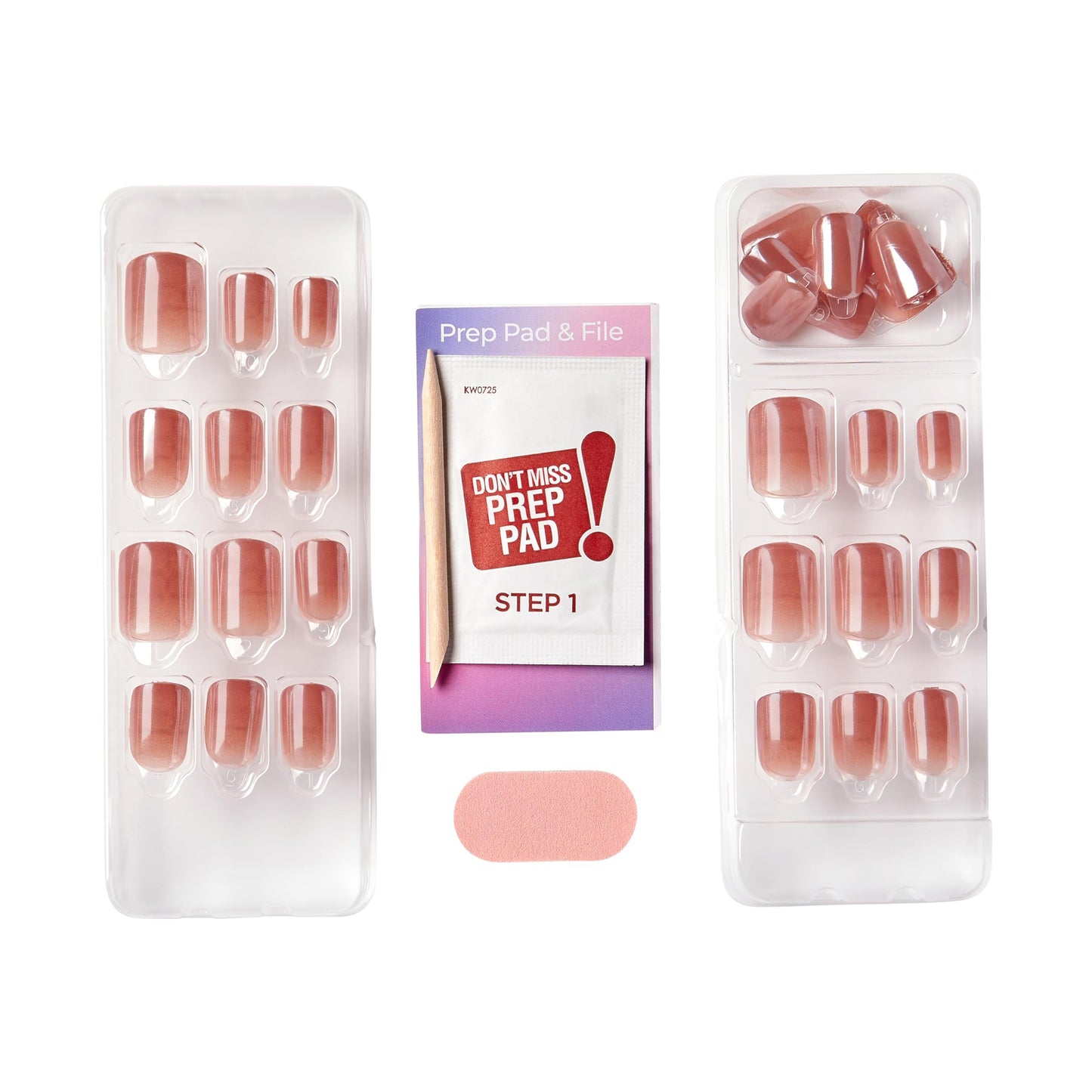 Kiss Impress No Glue Mani Press On Nails, ColorFX, 'Last Call', Pink, Short Size, Squoval Shape, Includes 30 Nails, Prep Pad, Instructions Sheet, 1 Manicure Stick, 1 Mini File