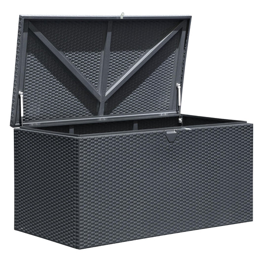 Arrow 4' x 2' x 2' Spacemaker Anthracite 134 Gallon Hot-Dipped Galvanized Steel Storage Deck Box