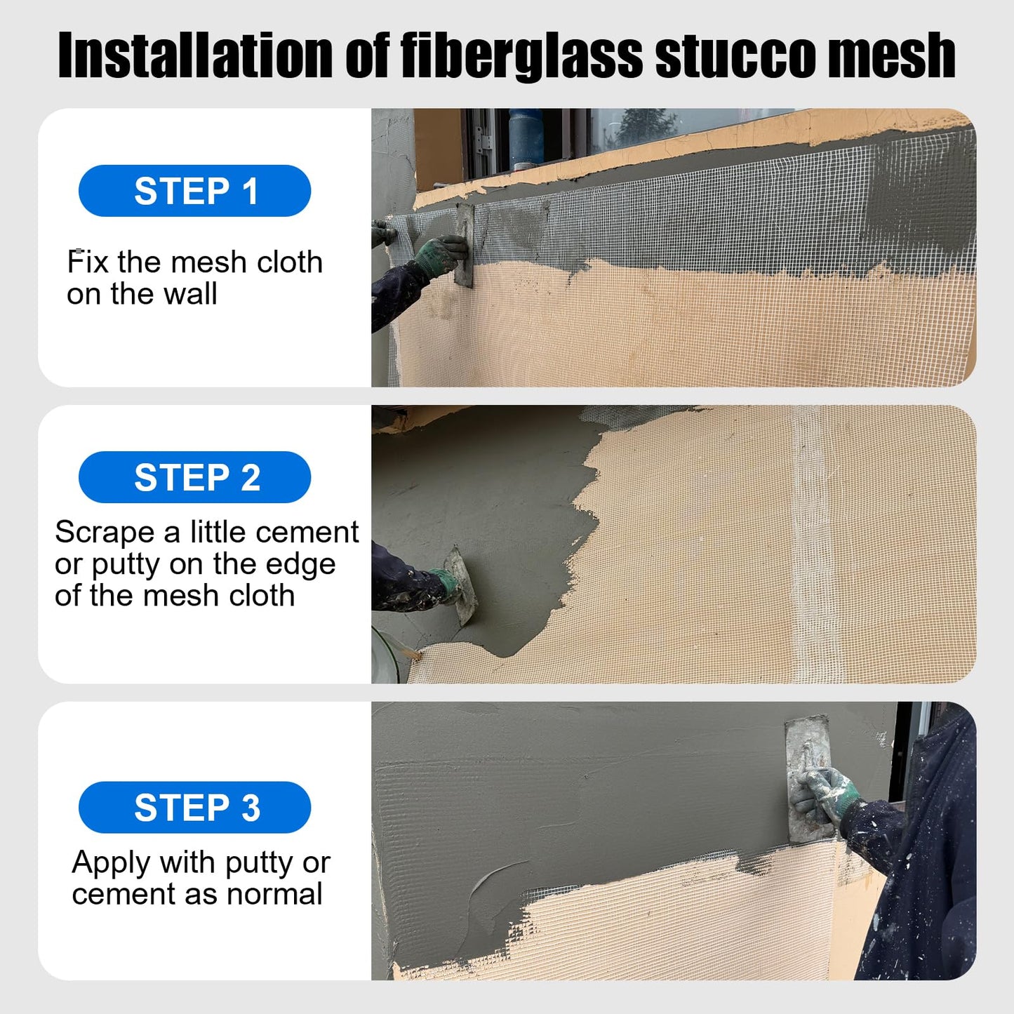 Fiberglass Mesh 3.2ft x 164ft,Fiberglass Mesh Plastering Mesh Enhanced Strength and Stability for Wall
