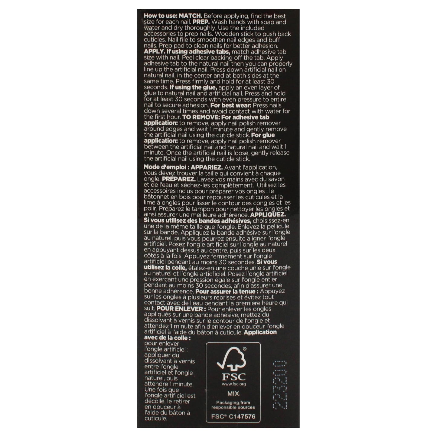 Sally Hansen Salon Effects® Perfect Manicure, Check Please, Press On Nails, Square Shaped, Non-Damaging Adhesive Tabs, File, and Alcohol Pad Included (Pack of 2)