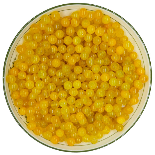 WHNKFB 10mm 50PCS Natural Yellow Agate Round Beads, Banded Loose Stone Beads for Jewelry Making Craft - 4mm 6mm 8mm 10mm Options with Free Elastic Cord