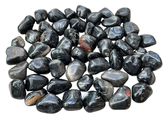 GAF TREASURES 5 Pcs Black Onyx Tumbled Stones, Polished Natural Black Onyx Gemstone, Black Onyx Healing Crystals