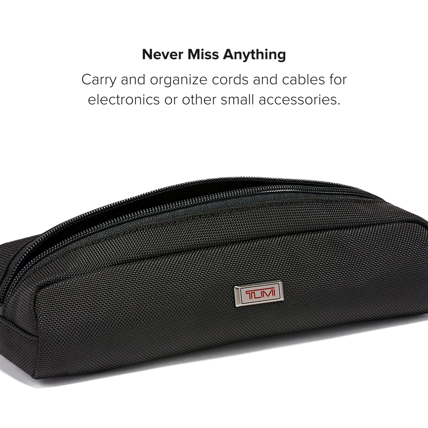TUMI - Alpha Electronic Cord Pouch - Slim Zip Entry Travel Tech and Cable, Charger and Small Accessory Organizer - Black