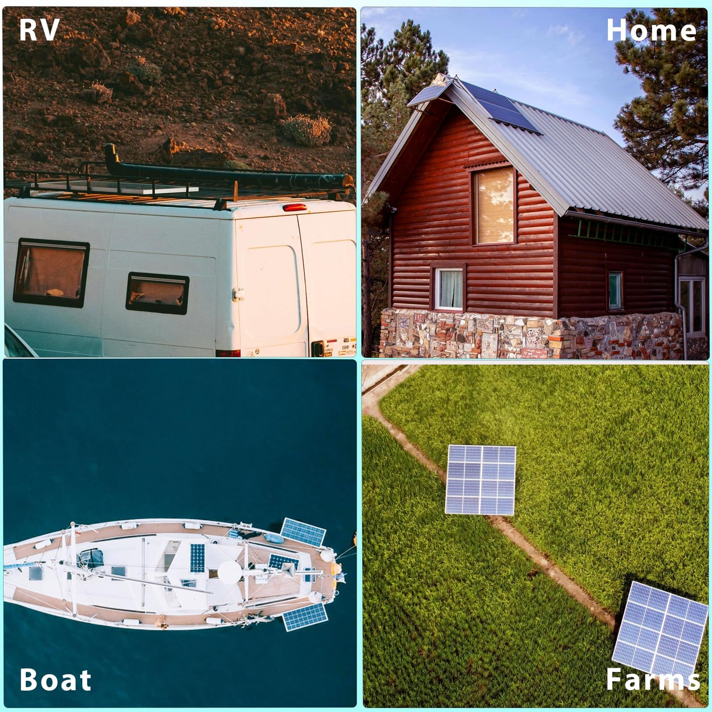 WUZECK 300 Watt 12Volt /24Volt Solar Panel Kit 2X150W Monocrystalline Module 30A Charge Controller for RV, Boats, Trailer, Camper,Off-Grid System (300W Solar kit)