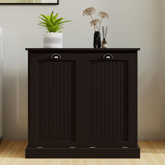 Two Compartment Tilt Out Laundry Sorter Cabinet Black