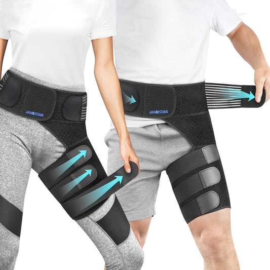 Janustar Sciatica Pain Relief Devices, Hip Brace for Women Men, Thigh, Groin, Hamstring Compression Sleeve