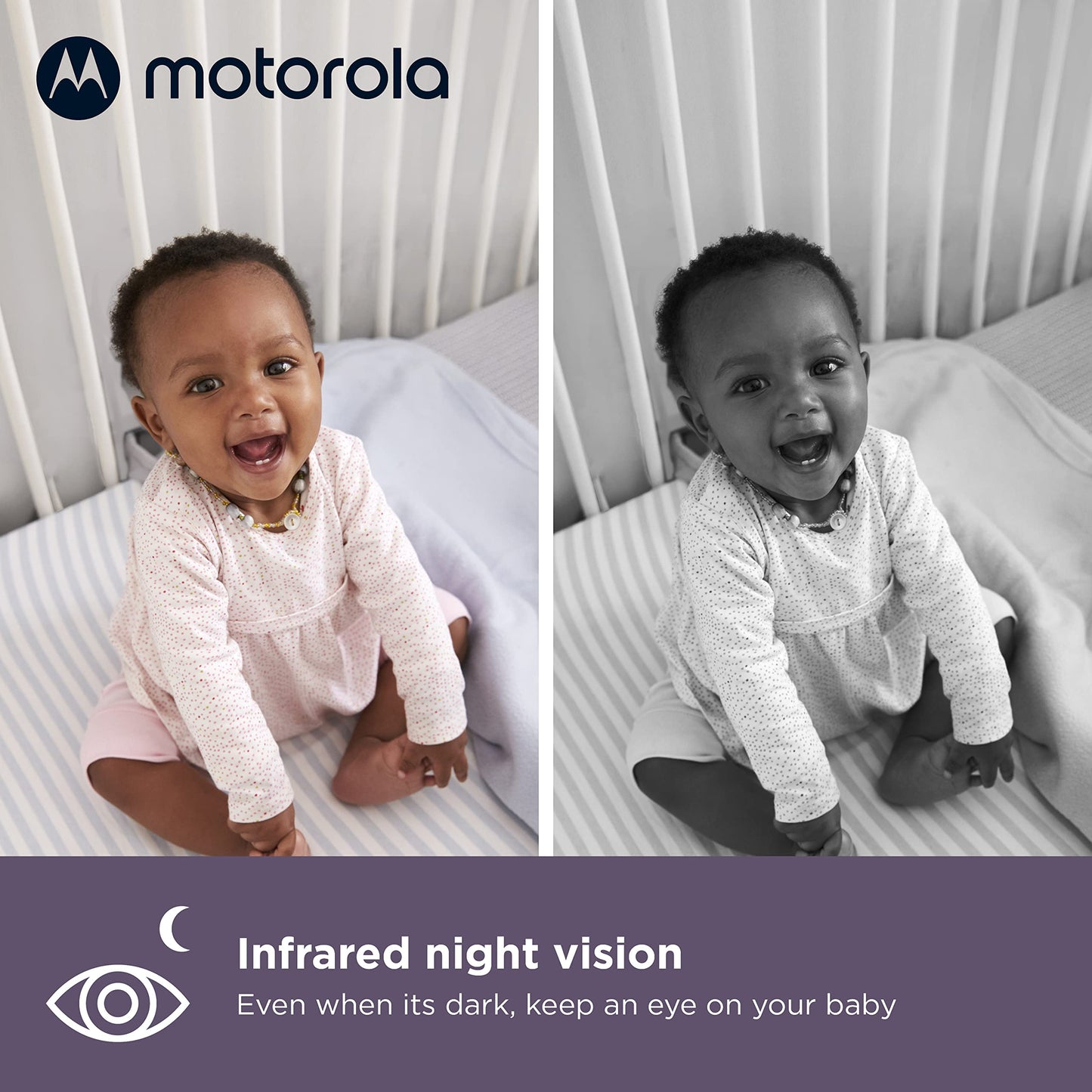 Motorola Nursery VM85 Video Baby Monitor WiFi Camera, Mood Light, HD, 1000ft Range, 2-Way Audio, Pan/Tilt/Zoom, Temp, Lullabies, Night Vision