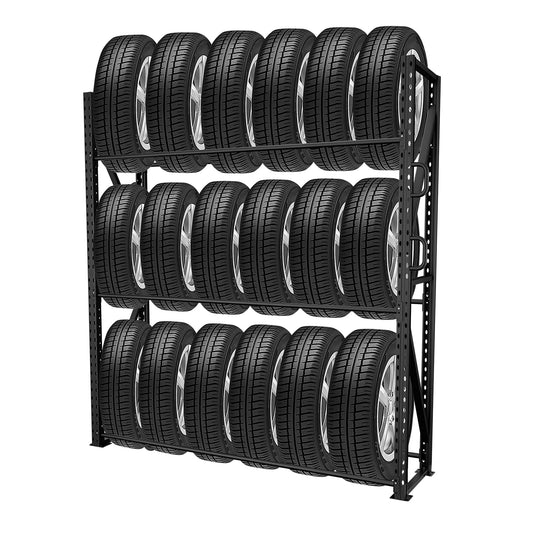 ZUIWAN Large 83" H 3-Tier Tire Stationary Rack for Garage - Heavy Duty 2200LBS Capacity Adjustable Metal Tire Storage Rack for Indoor and Outdoor Use