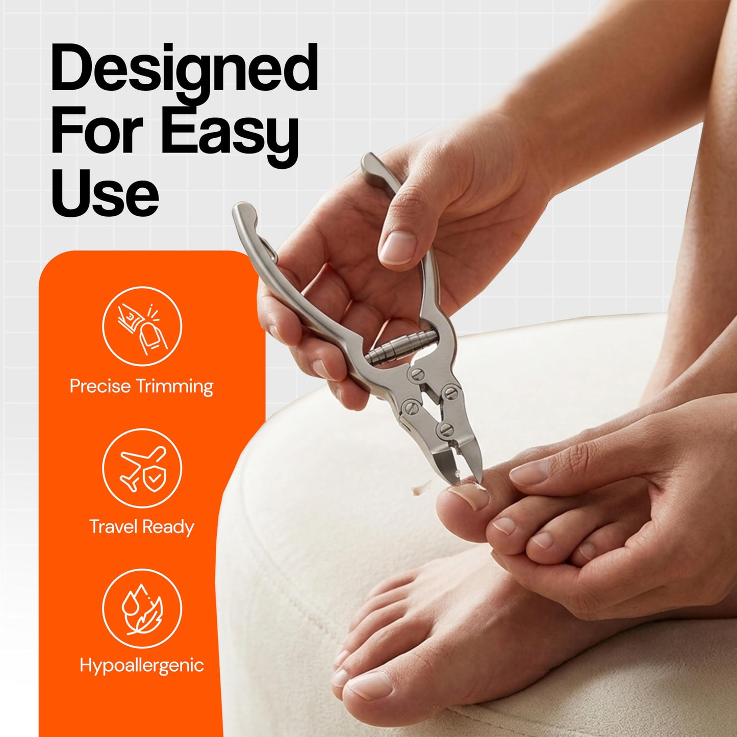 Toenail Clippers for Thick Ingrown Toenails - Professional Podiatry Nail Cutter Fingernail Clipper Trimmer Heavy Duty Surgical Grade Stainless Steel Men Seniors Adults Podiatrist Tool Krisp Beauty