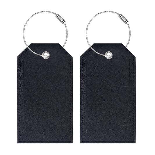 Gloppie Luggage Tags for Suitcases Travel Bag Tags for Luggage Name Suitcase Baggage Tag 2 Pack Black