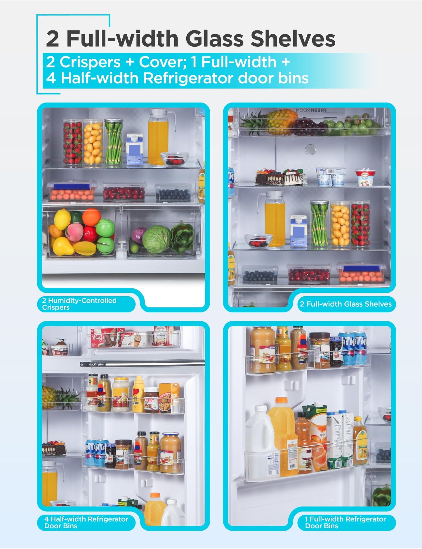 BLACK+DECKER 16.4 Cu. Ft. Top Mount Refrigerator with Freezer, 2 Door Fridge with Separate Temperature Controls, Auto Defrost, Full Size Kitchen Appliance For Homes and Apartments, BR1640KB, Black