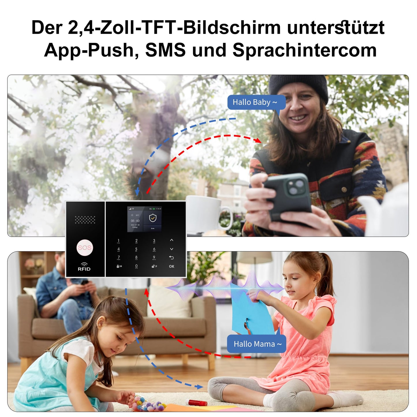 XUK Smart Home Security System,4G/GSM &WiFi Wireless Alarm Kit with Door/Window Sensors,PIR Motion Detectors,App Remote Control,Compatible with Alexa &Google Home,Easy Installation(24pcs Set)