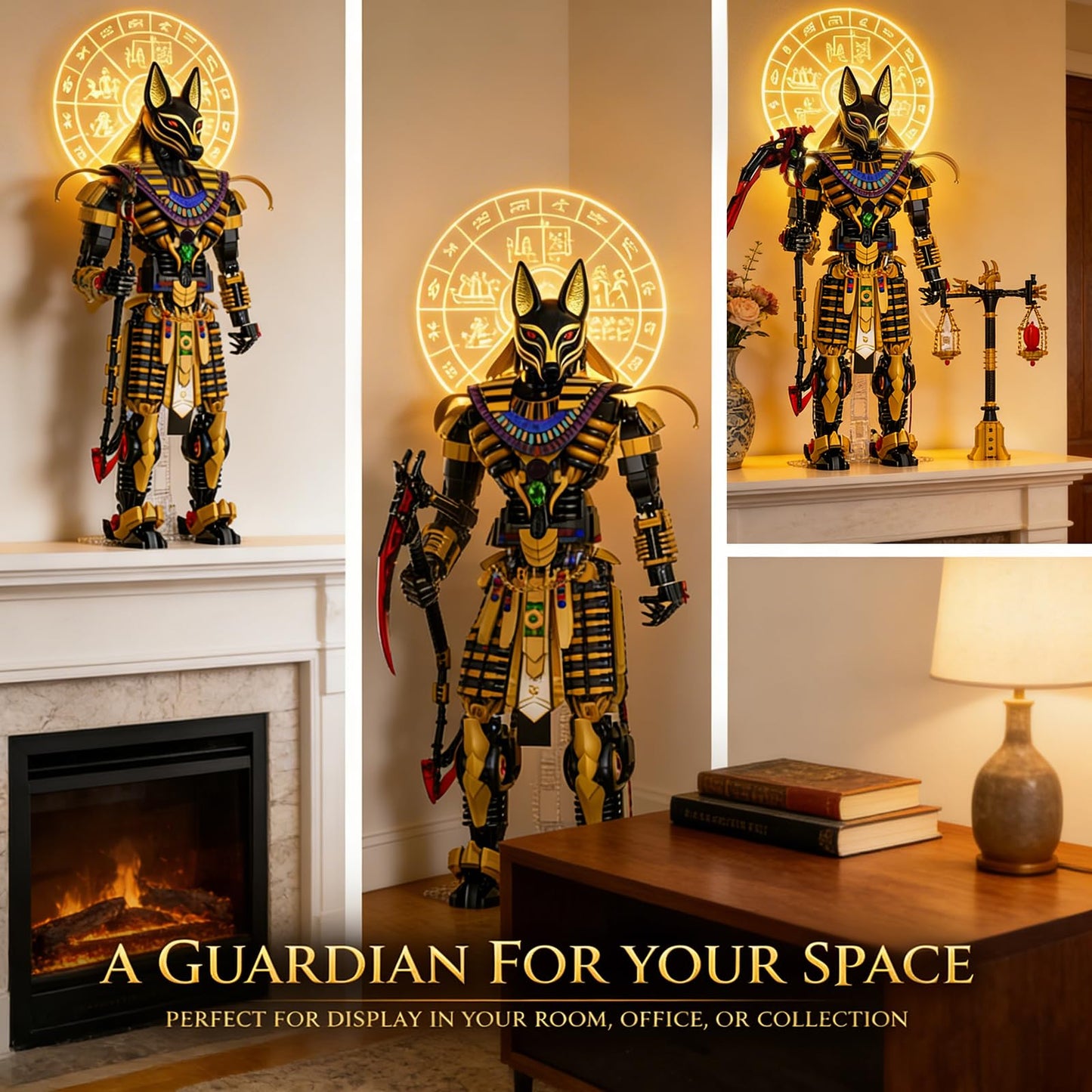 JMBricklayer Anubis Mythical Building Set for Adults, Ancient Egyptian God Building Blcoks, Collectible Mech Model Kits for Home Office Decor, Large Display Statue Gifts for Men & Mythology Lovers