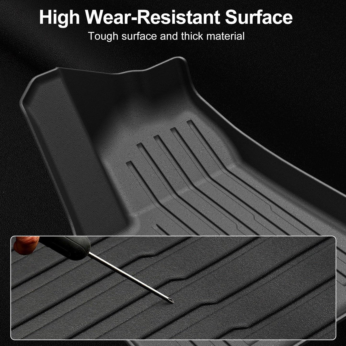 Foronetry Floor Mats for 2025 2026 Tesla Model Y Juniper, 8PCS All Weather Full Set Cargo Liners Accessories, 3D TPE Odorless Floor Mat Trunk Frunk Rear Mats for 5-Seater(Not Fit 7Seat and Standard)