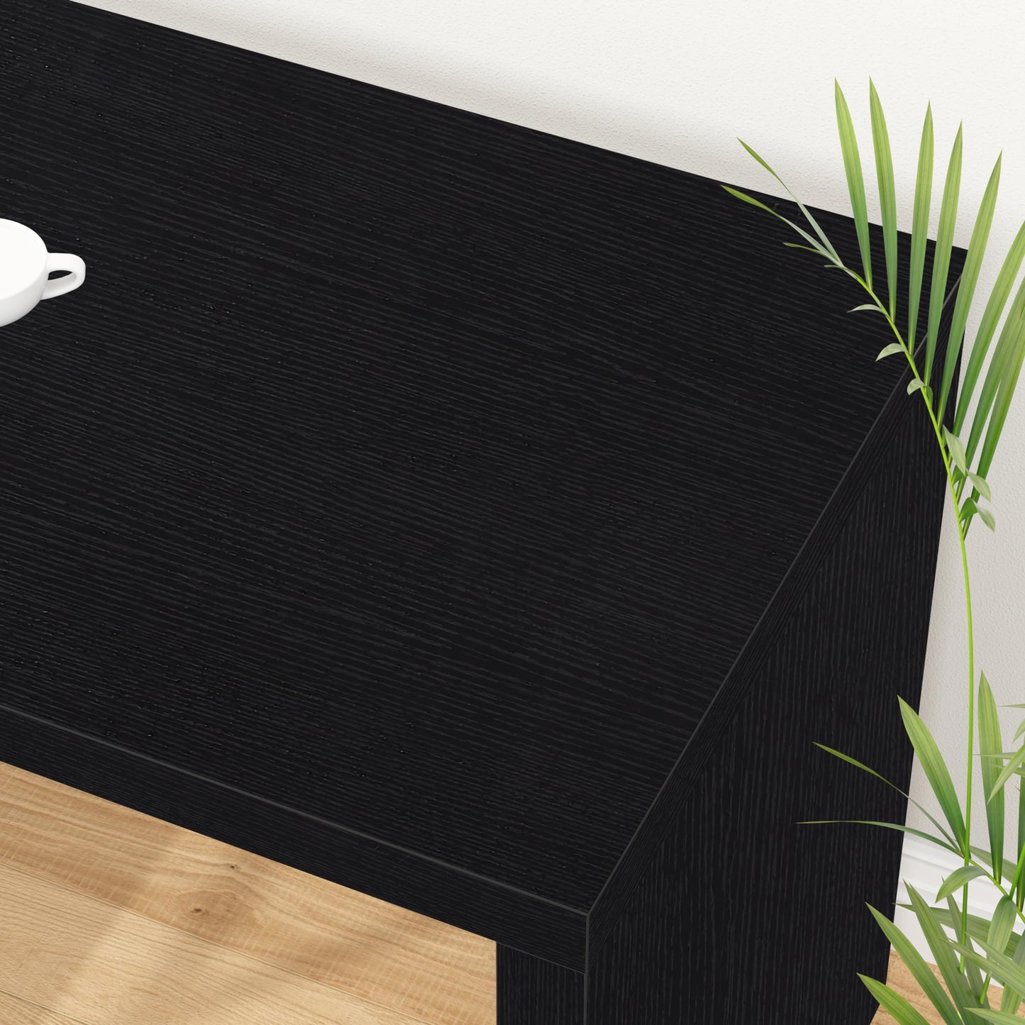 HSH Black L Shaped Computer Desk, Corner Desk with Storage Cabinet Shelves, Reversible Industrial Wood Executive Workstation, L-Shaped Home Office Table for Work Study Writing Gaming, 55 Inch