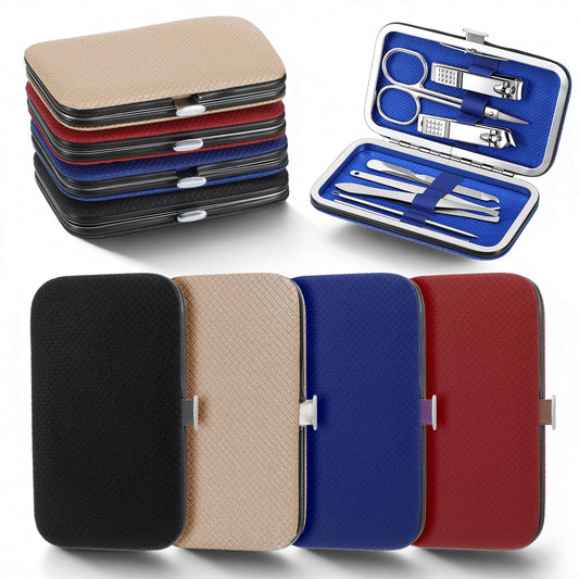 12 Pcs Stainless Steel Manicure Set, Professional Nail Clippers and Pedicure Kit with Travel Case, 8 In 1 Grooming Tools for Women and Men, Bulk Personal Care Gift, Colorful