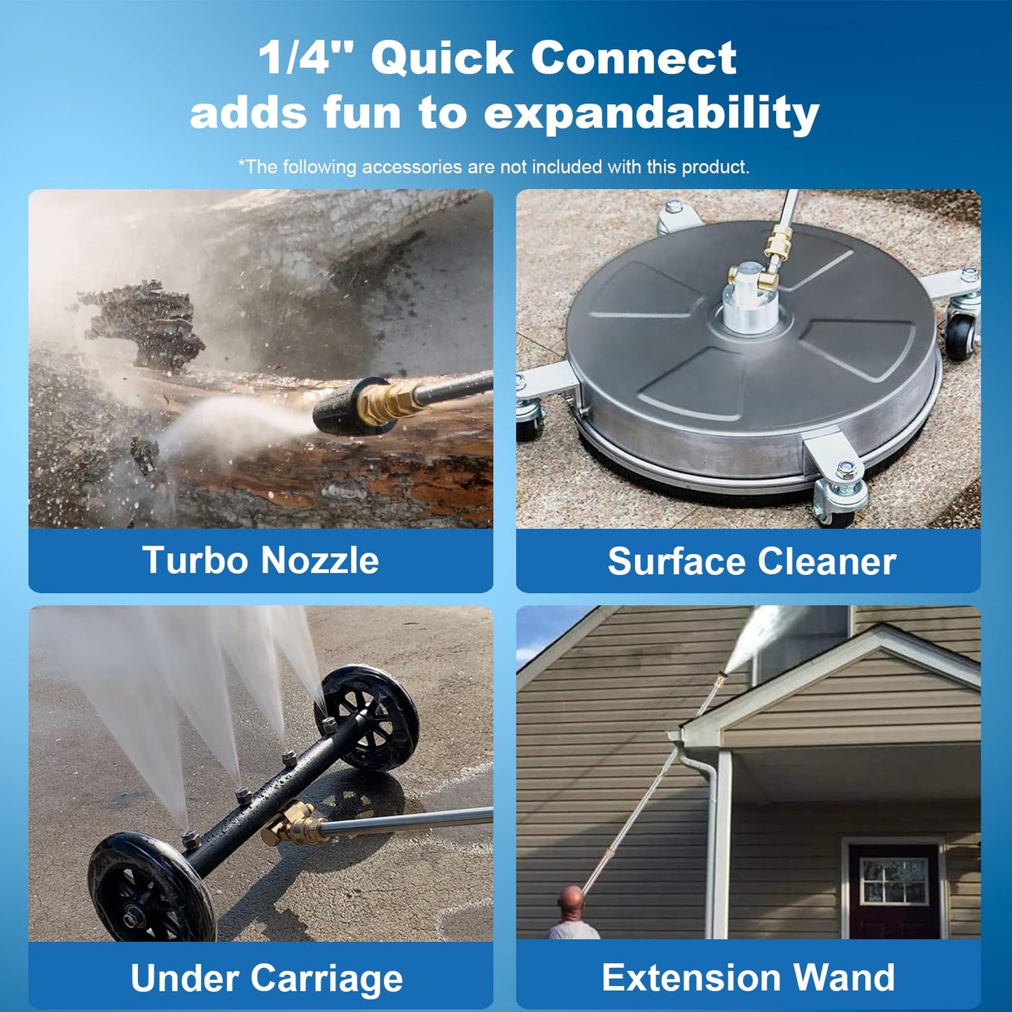 Imdot 5000PSI 4.0GPM Heavy Duty Electric Pressure Washer with 33 FT Extension Hose, 4 Quick Connect Nozzles and Foam Cannon for Cars/Fences/Driveways/Patios/Home Cleaning, Deep Blue