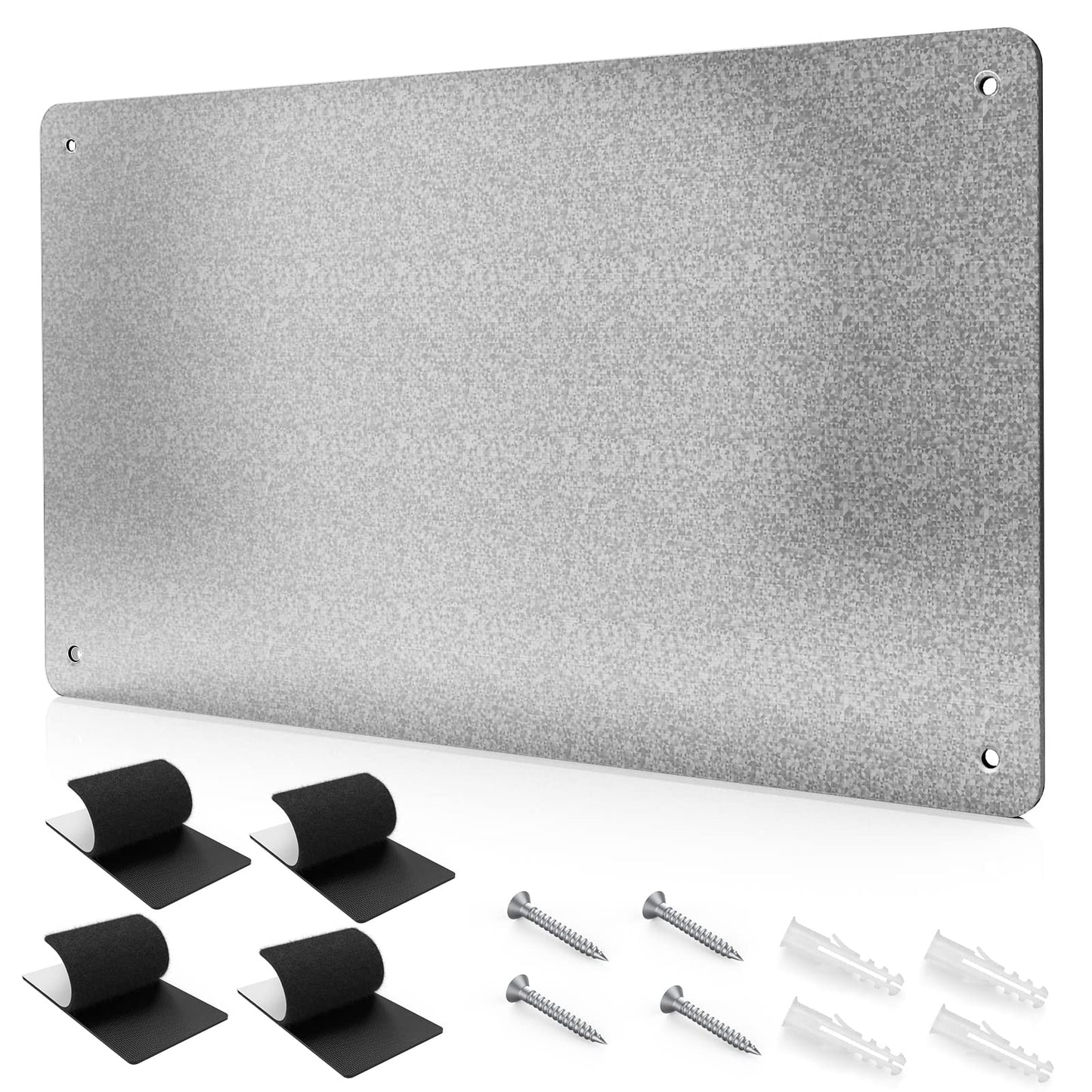 17.7" x 11.8" Metal Magnetic Board - Magnet Bulletin Board to Display Magnetic Letters Numbers Animal, Poetry, Spice Jars, Notes, Photos, Suitable for Wall, Refrigerator, Cubicle, Cabinet