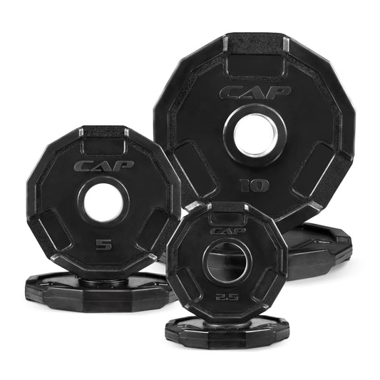 CAP Barbell 12-Sided Rubber Coated Olympic Weightlifting Grip Plates – SET (2.5 lb x 2, 5 lb x 2, 10 lb x 2)