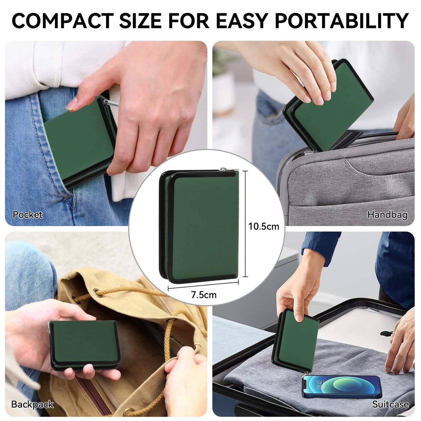 2026 Manicure Pedicure Set 10 in 1, Stainless Steel Nail Clipper Kit, Nail Trimmer Grooming Kit for Men Women, Professional Nail Care Tools with Green PU Leather Travel Case for Home & Travel