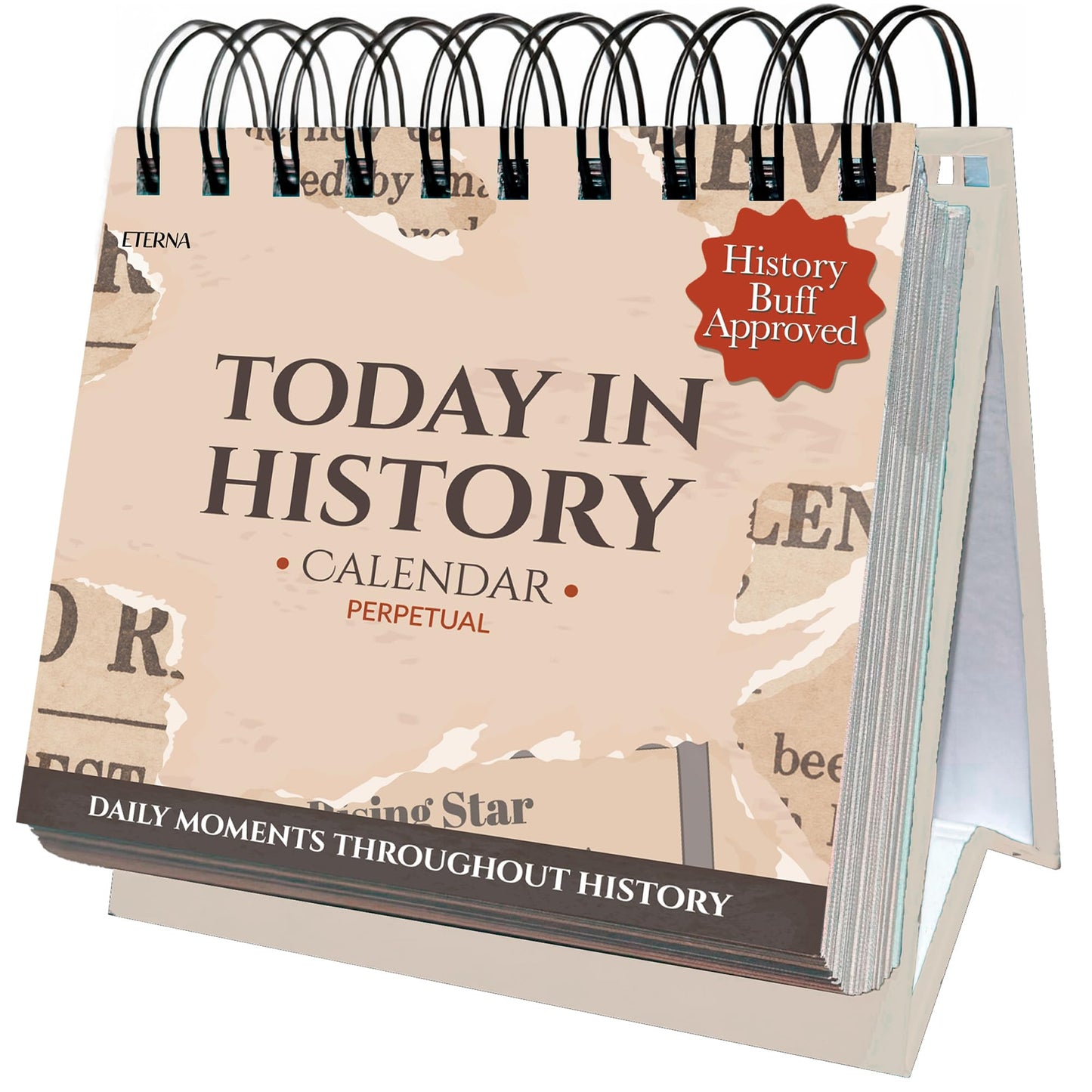 Today in History Perpetual Calendar | Daily World History Facts Desktop Calendar, This Day In Amazing History Trivia Facts & Achievements | History Buff Gift Page A Day Box Calendar with Historical Info For Every Day of The Year