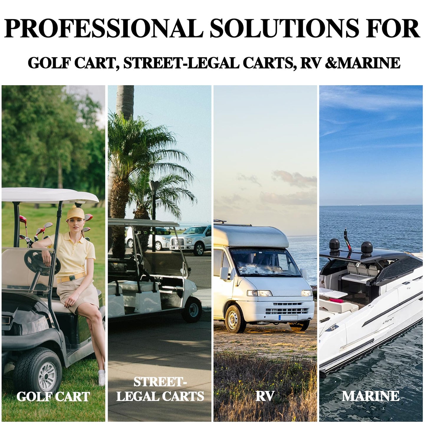 36V 100Ah Lithium Golf Cart Battery with Charger & Monitor, 36V LiFePO4 Battery Built-in 200A BMS, 10 Yrs Lifespan for Golf Carts