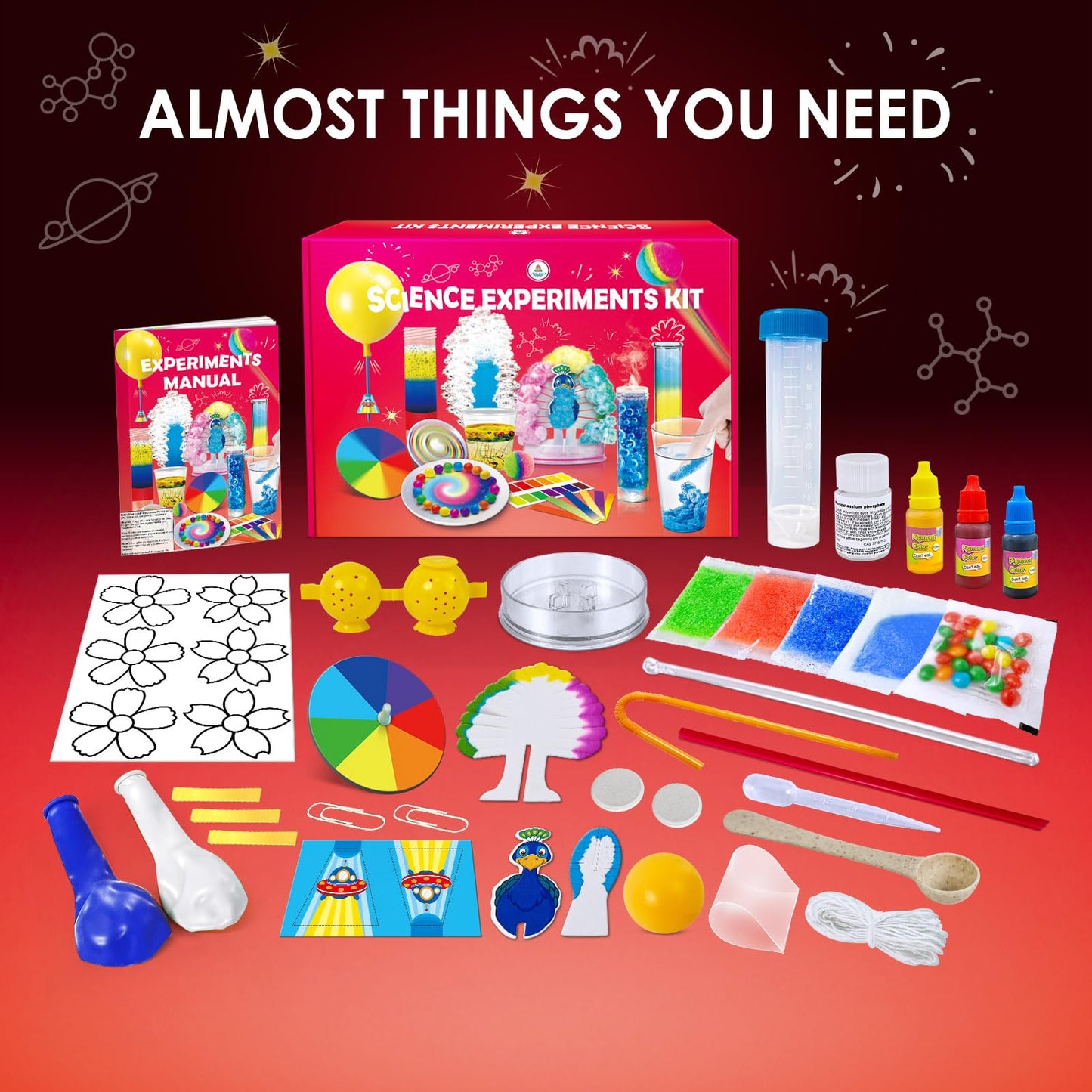 UNGLINGA 40+ Experiments Science Kit for Kids - Chemistry Set, Educational Toy Gift Idea for Boys and Girls Birthday Christmas S.T.E.M Scientist Learing Toy