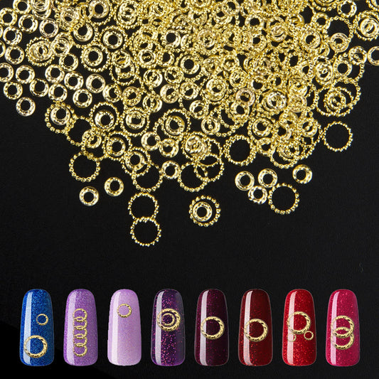 Gadjica 2000Pcs Round Nails Charms for Nail Art 3D - Gold Metal Circle Studs - 3x3mm and 5x5mm All-Match Manicure Kit Nails Art Supplies Accessories for Women Girls Acrylic Nails