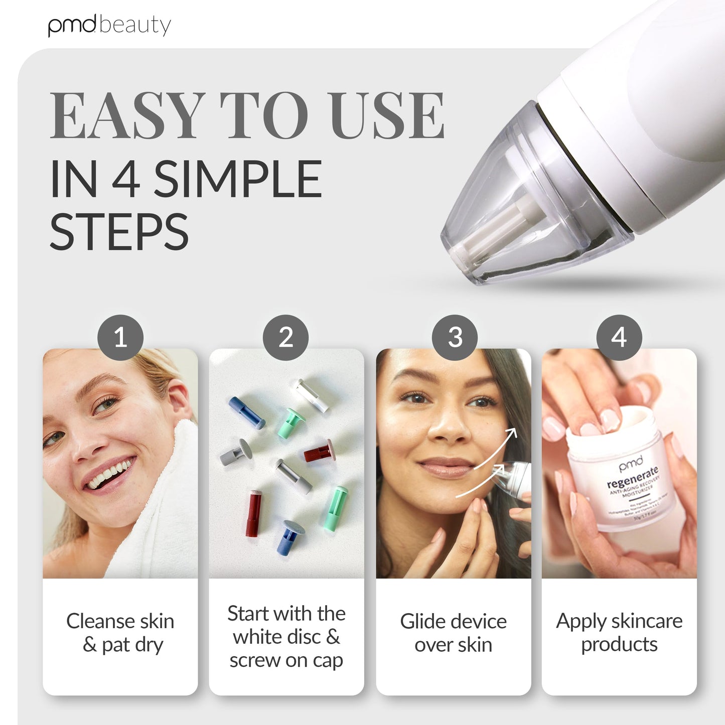 PMD Personal Microderm Pro - At-Home Microdermabrasion Machine with Kit for Face & Body - Exfoliating Crystals and Vacuum Suction for Fresh and Radiant Skin - High & Low Speed Options