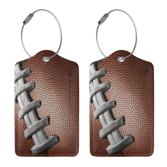 2 Pcs Rugby Luggage Tags for Suitcase, American Football Tag, Player Fan Sport Gift for Men Women Boy, Privacy Cover ID Label and Address Card