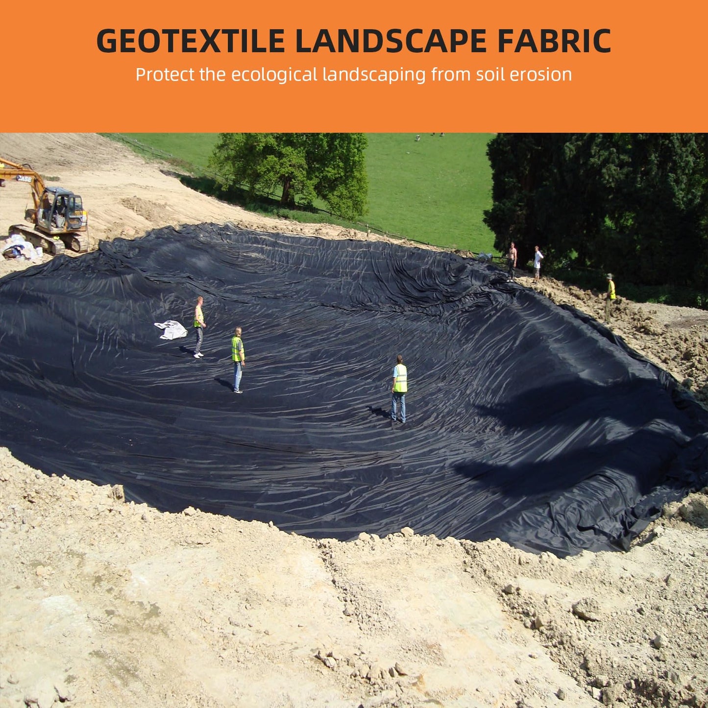ExploreHorizon 6ft x 100ft Geotextile Fabric, 6oz Polypropylene, 350N Tensile Strength, 440N Load Capacity for Driveway Stabilization, Road Base & Erosion Control