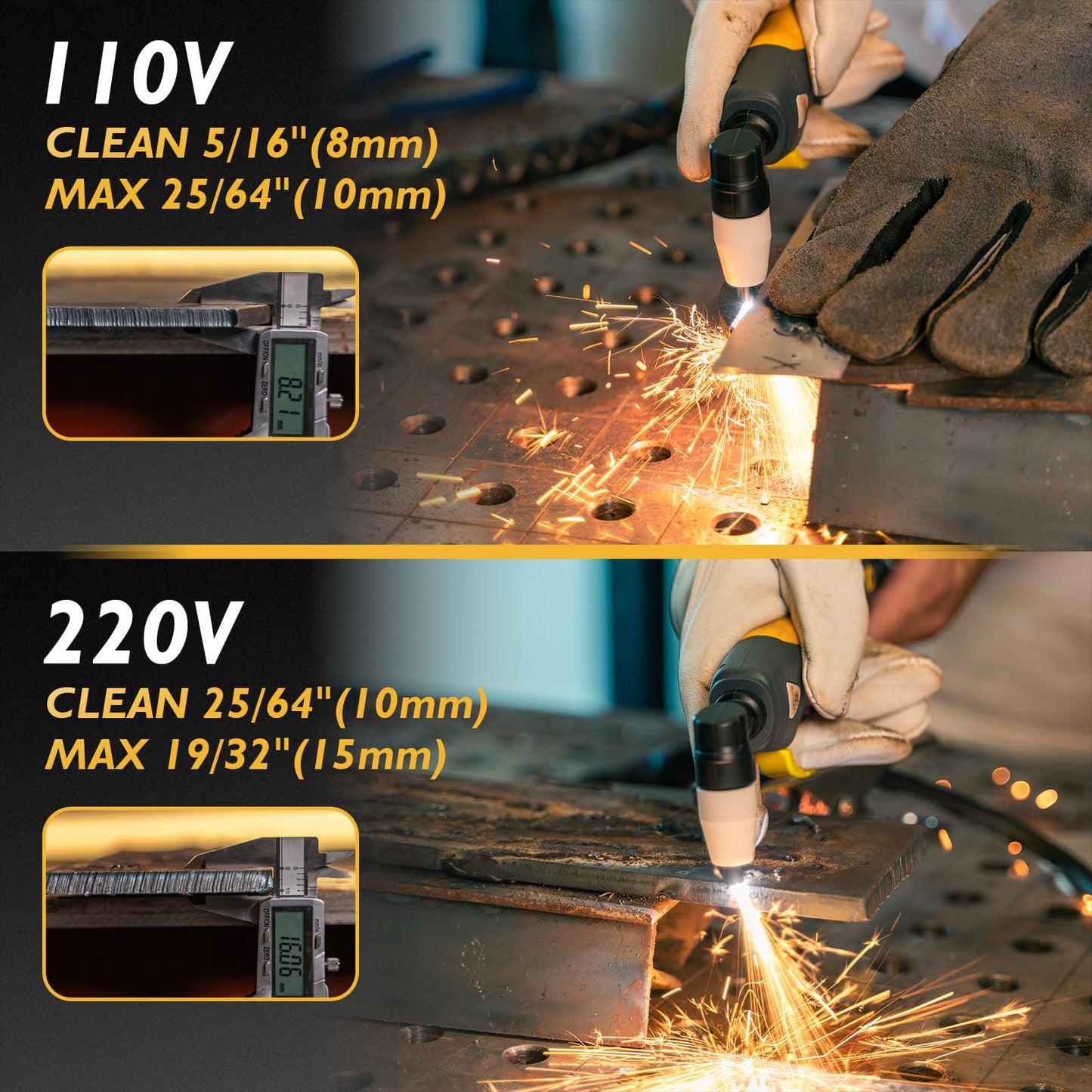 TOOLIOM MIG/TIG/CUT/Stick Welder 5 in 1 Multiprocess Welding Machine 110/220V Dual Voltage Aluminum Welding Machine Spool Gun Compatible