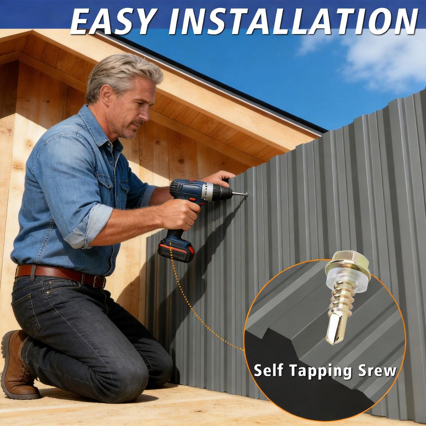 20PCS 160ft² Metal Roofing Panels 61.02”x18.9” Corrugated Metal Sheets Galvanized Exterior Siding Roofing Materials for Outdoor House Garages Sheds Pergola Gazebo Chicken Coop Stables, Grey