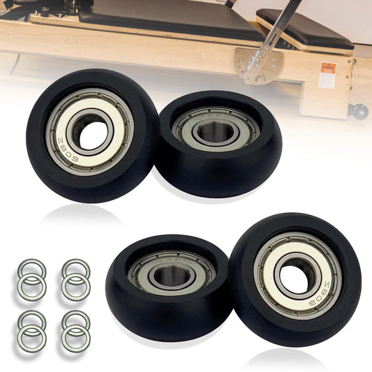 Upgraded Machined Roller Wheels Compatible with AeroPilates Reformer,Replacement Parts for Pilates Reformer Machine,The Bearing Bore Diameter is 5/16 Inch,4Pcs