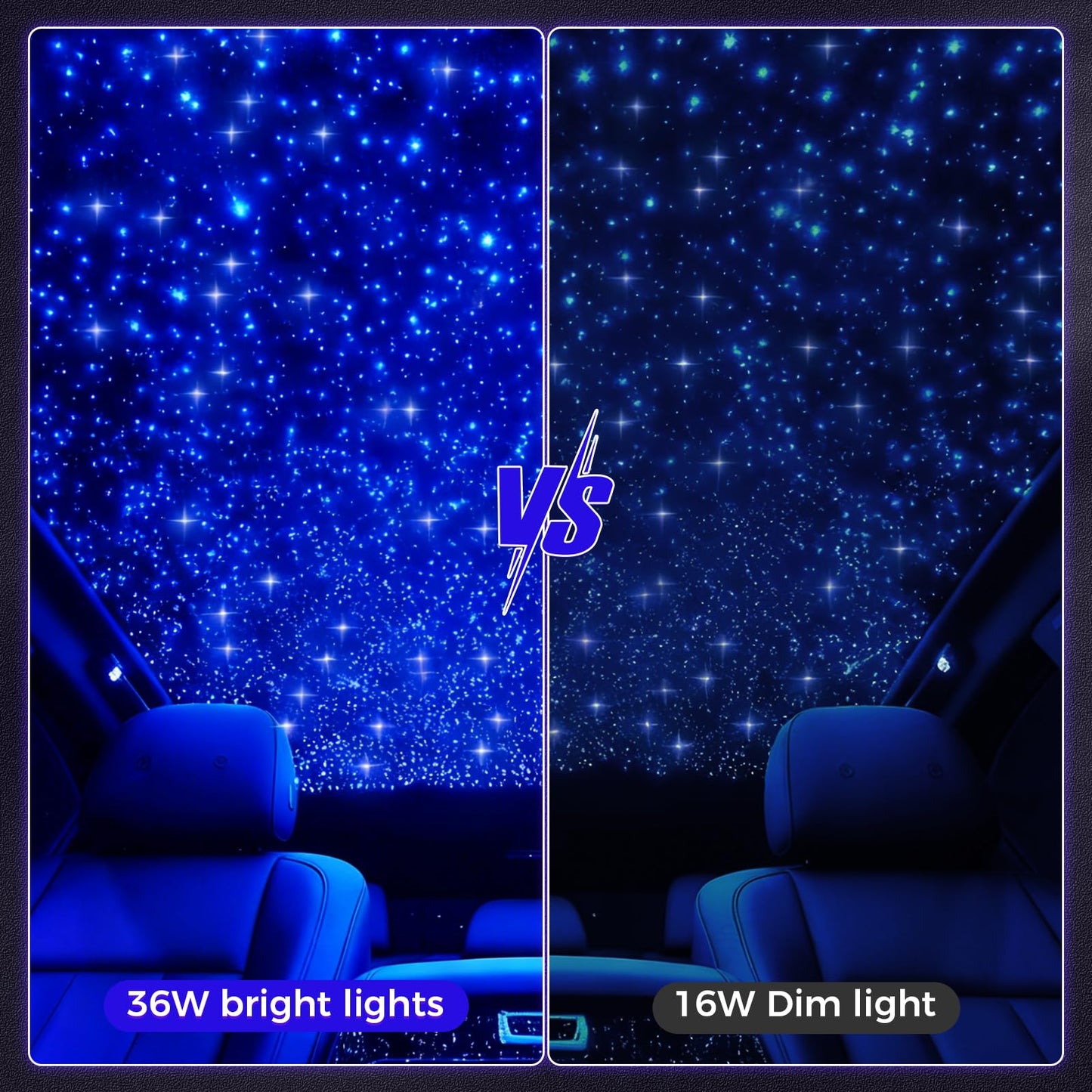 GEARPASS 36W Headliner Light Kit, Twinkle Star Lights for Car Decor 1000pcs*0.03in*9.8ft/3m, Fiber Optic Star Ceiling Lights APP/Remote Control for Car Roof Home Ceiling