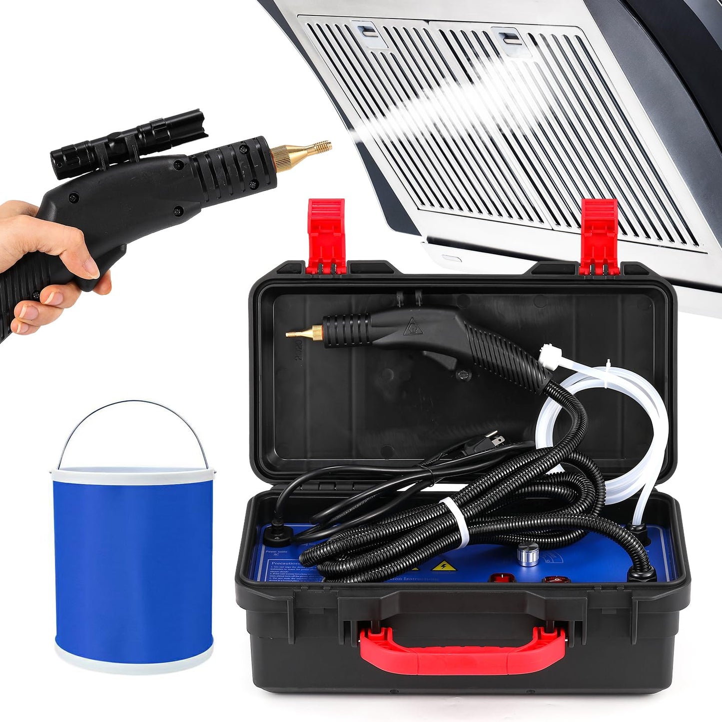 Moongiantgo Steam Cleaner, 1700W High Pressure Handheld Steamer for Cleaning, Chemical-Free Cleaning Machine for Home Use Bathroom Grout Tile Kitchen Grease Floor Gaps Auto Detailing