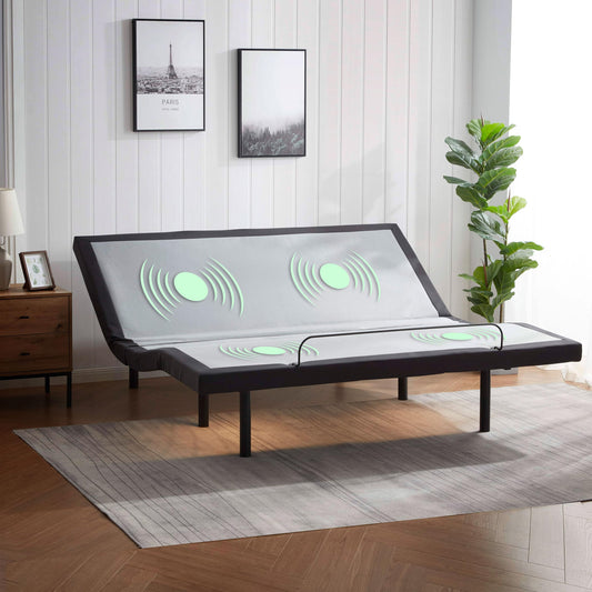 Nestl Queen Electric Adjustable Bed Frame with Massage, Adjustable Bed Base, Independent Head and Foot Incline, Zero Gravity, Wireless Remote Control, USB Ports, Under Bed Nightlight, Zero Clearance