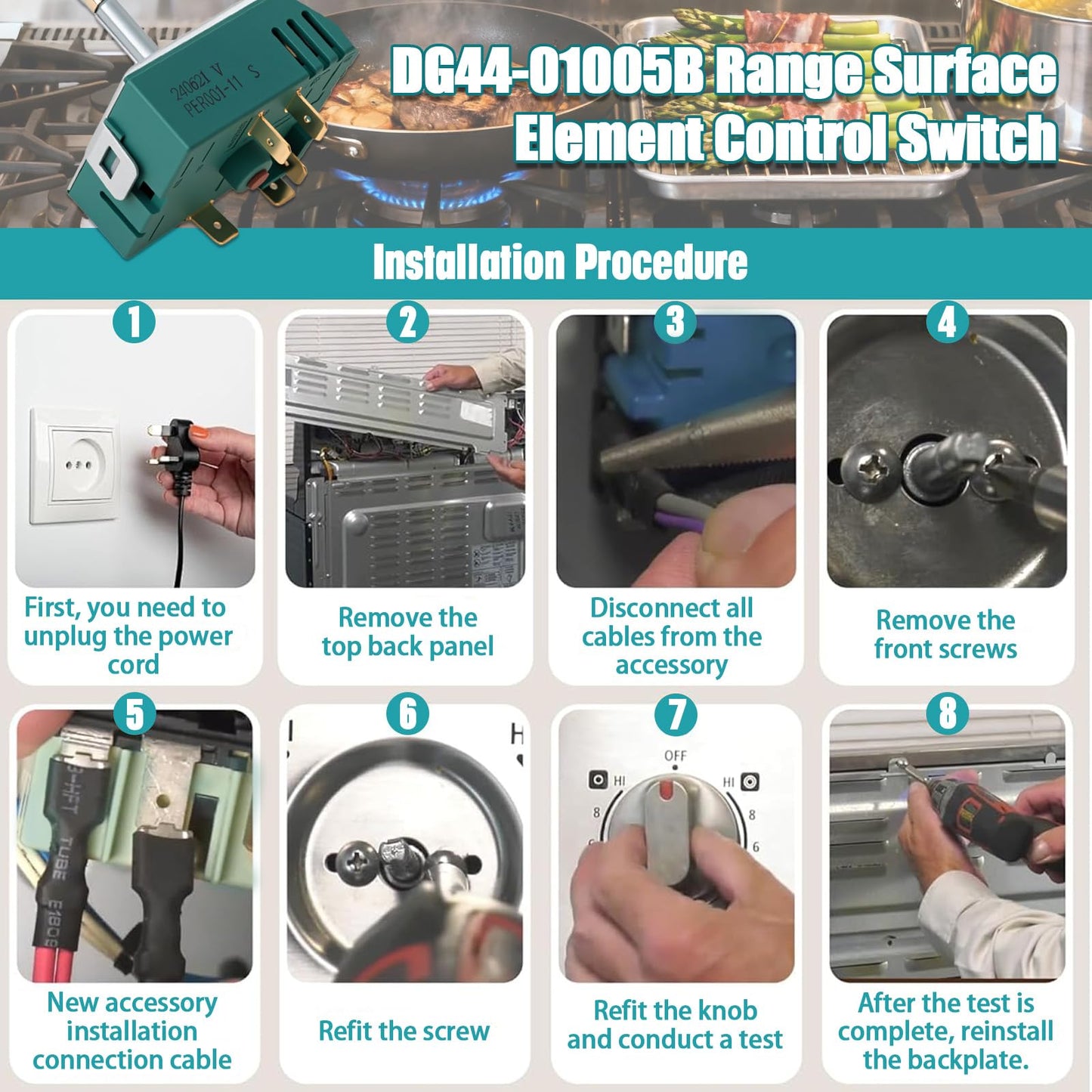 DG44-01005B Samsung Dual Range Infinite Control Switch,Replaces DG44-01005A.Fit for Samsung Oven/Stove .Original production number PER001-11 S, PER001-01 S, PER001-01 B