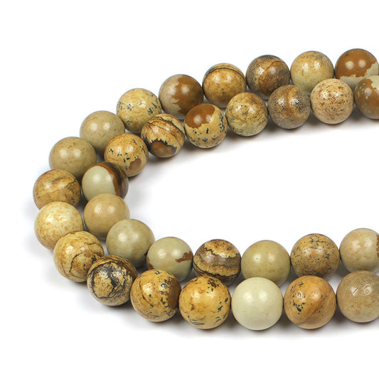 MJDCB AAA Natural Picture Beads Stone Beads for DIY Bracelet Making Strand 15" (10mm)
