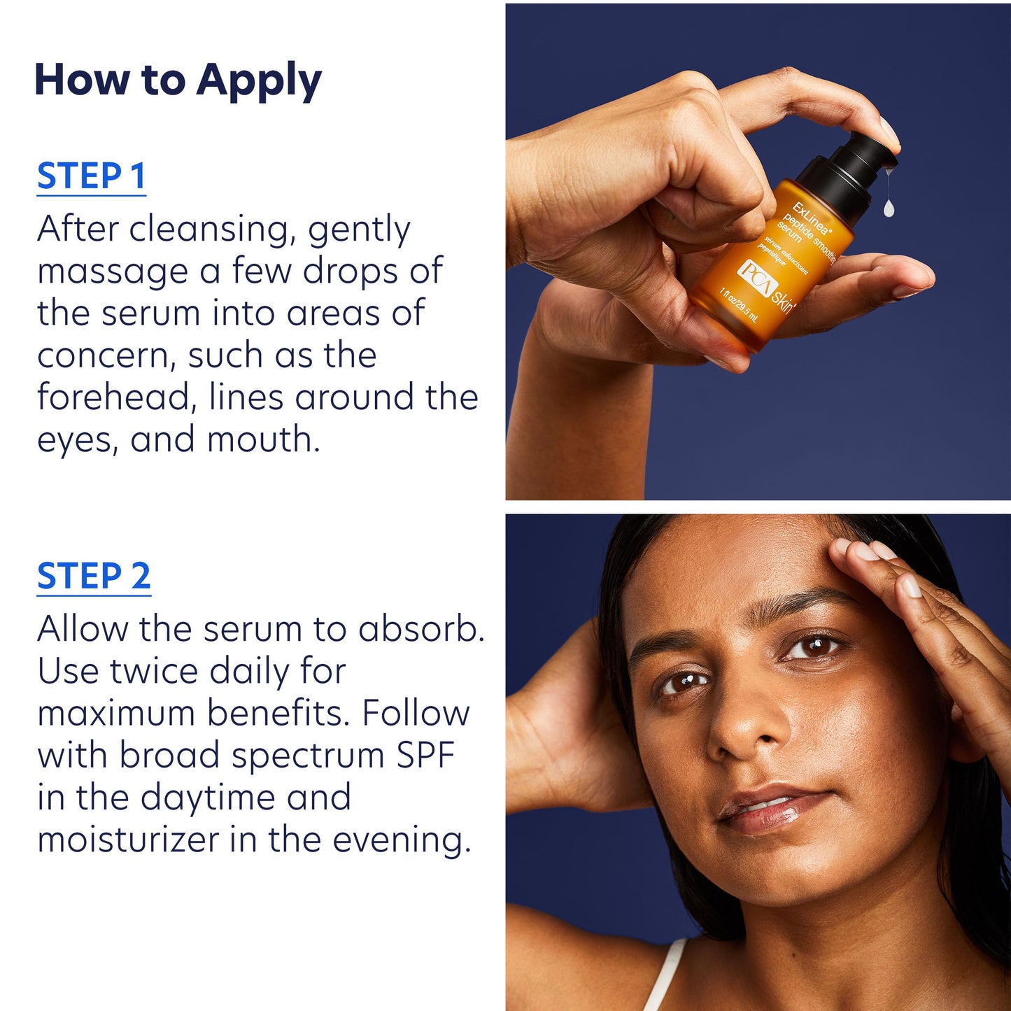 PCA SKIN ExLinea Peptide Smoothing Face Serum, Spot Treatment Serum for Fine Lines and Wrinkles, Firms and Strengthens Aging Skin, Formulated with Squalene and Hyaluronic Acid, 1.0 oz Pump