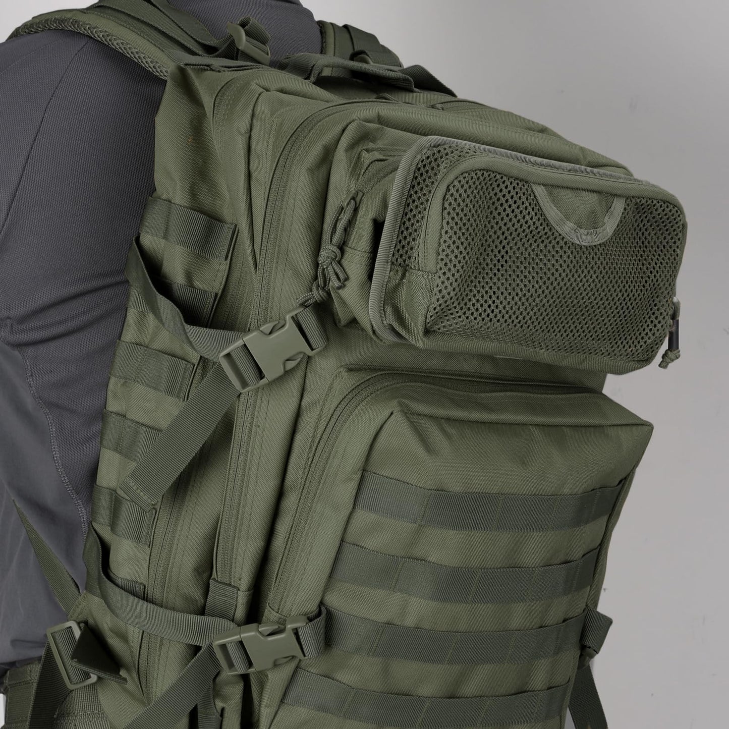 LIVANS Tactical Mesh Zipper Pouch, Modular Insert Panel Organizer EDC Utility Storage Pocket with Hook-N-Loop Fasteners for Backpack Bag Accessories