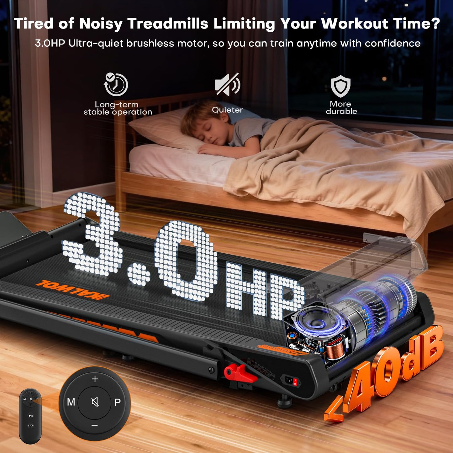 Treadmill with Speaker, 6-in-1 7.5MPH Foldable Treadmill for Home with App Compatible, Walking Pad with 10% Incline, LED Display, 3.0HP Brushless Drive, 350 LB Weight Capacity, 12 HIIT Programs