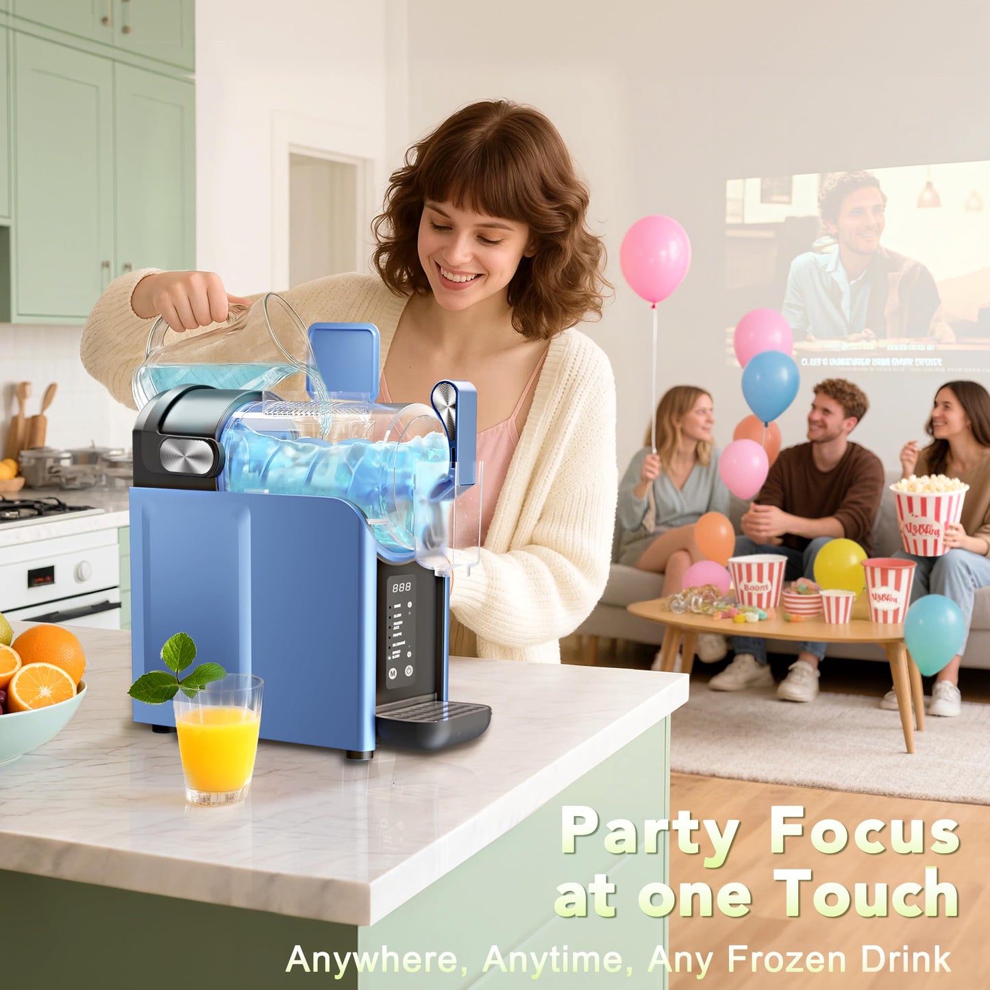 Slushie Machine, Slushy Machine for Home, Frozen Margarita Machine No Ice Needed,5 Preset Programs, for Frozen Drink Maker, Milk Shakes, Slush, Cocktail, Juices