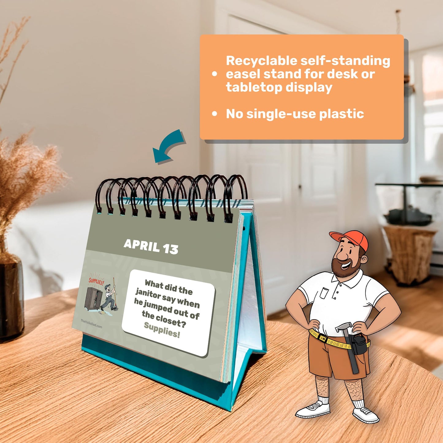 That's So Dad Dad Joke Calendar | Perpetual Desk Calendar for Father's Day Gift, 365 Days of Jokes, Funny Birthday Gag Present For The New Dads